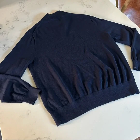 J.Crew Mens Navy Blue 100% Cotton Half Zip Sweater Size Large-B35 - Picture 10 of 10